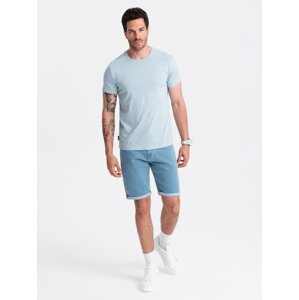 Ombre BASIC men's classic cotton T-shirt - light blue