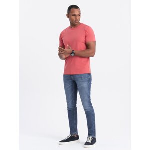 Ombre BASIC men's classic cotton T-shirt - coral