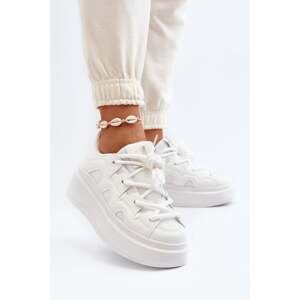 Women's sneakers with thick lacing white Vinali