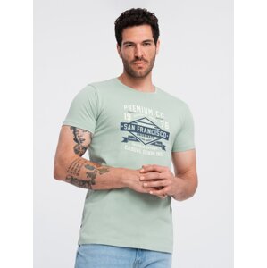 Ombre Men's San Francisco printed cotton t-shirt - ash