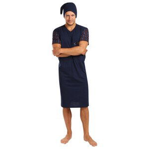 Men's nightgown Foltýn dark blue oversized