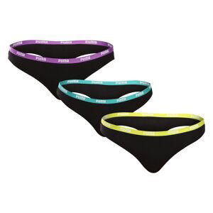 3PACK women's thongs Puma black