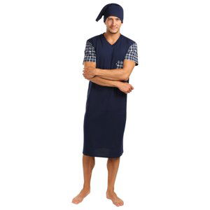 Men's nightgown Foltýn dark blue oversized