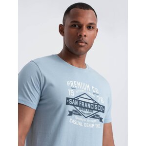 Ombre San Francisco men's printed cotton t-shirt - blue