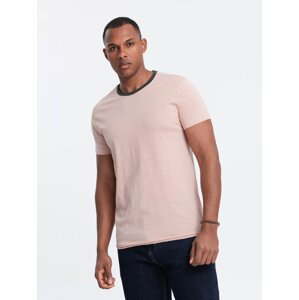 Ombre Men's t-shirt with raw finish - pink