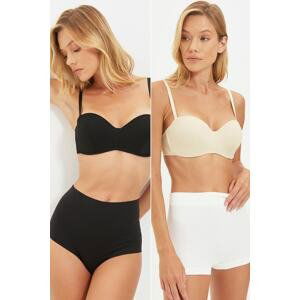 Trendyol 2-Pack Black-Scalp Unfilled Whole Cap Balconette Bra