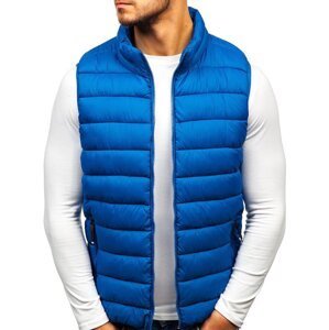Men's quilted vest without hood 1262 - blue,