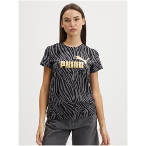 Black Women's Patterned T-Shirt Puma - Women