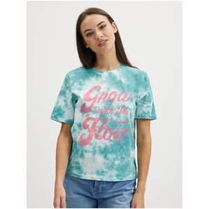 White-green patterned T-shirt ONLY Tania - Women