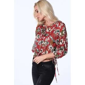 Blouse with red flower