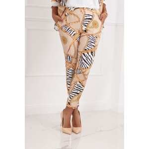 Elegant trousers with beige patterns