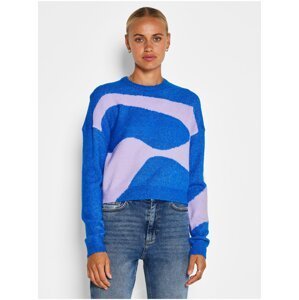 Pink and Blue Patterned Sweater Noisy May Swirl - Women