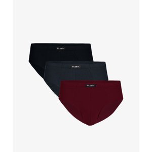 Classic men's briefs ATLANTIC 3Pack - black/gray/burgundy