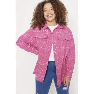 Trendyol Curve Pink Chenille Woven Shirt