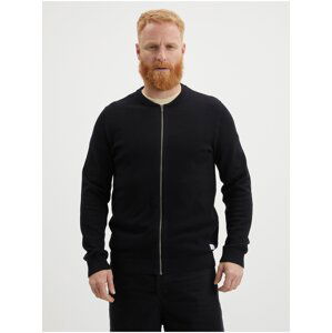 Black Mens Zippered Sweater Jack & Jones Hill - Men