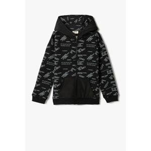 Koton Boys' Black Patterned Sweatshirt