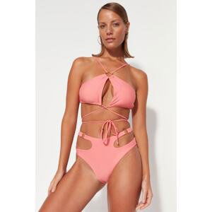 Trendyol Pink Halter Neck Príslušenstvo Bikini Top