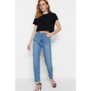 Trendyol Blue More Sustainable High Waist Slim Mom Jeans