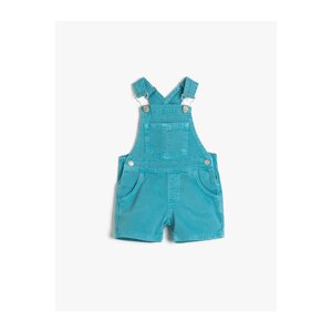 Koton Denim Bib Overalls Shorts With Pocket Cotton Cotton