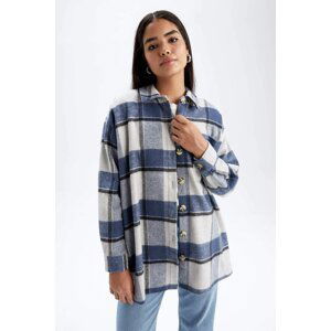 DEFACTO Relax Fit Plaid Long Sleeve Tunic