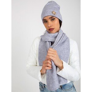 Light purple winter set with scarf and cap