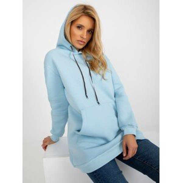 Light blue long kangaroo hoodie