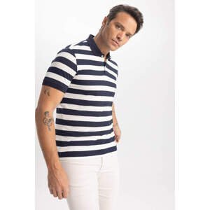 DEFACTO Slim Fit Polo Neck Striped Short Sleeve T-Shirt