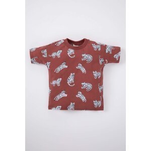 DEFACTO Baby Boy Regular Fit Animal Patterned Short Sleeve T-Shirt
