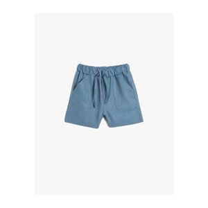 Koton Linen Shorts with Tie Waist, Pockets