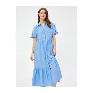 Koton Long Shirt Dress Short Sleeve Tiered