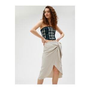 Koton Midi Skirt Viscose with Tie Side Detail