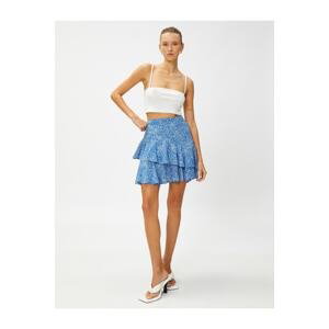 Koton Tiered Mini Skirt Linen Blend