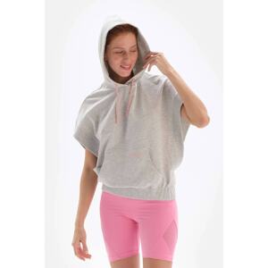 Dagi Light Gray Women's Sweatshirts Sleeveless Hooded