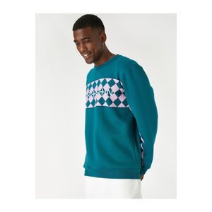 Koton Motto Printed Sweatshirt Raised