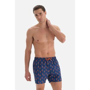 Dagi Navy Blue Seahorse Patterned Short Swim Shorts