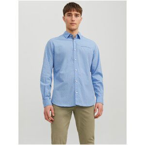 Light blue Mens Patterned Shirt Jack & Jones Eremy - Men