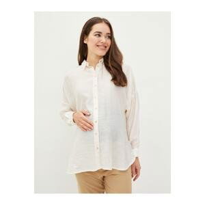 LC Waikiki Long Sleeve Poplin Maternity Shirt with Button Fastening