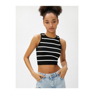 Koton Crop Ribbed Undershirt Basic Halter Neck