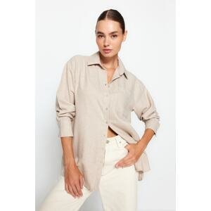 Trendyol Extra Oversize/Wide Fit Woven Shirt with Mink Pockets