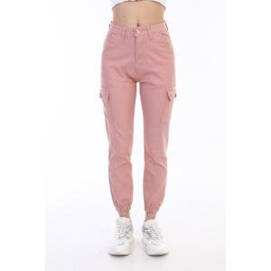 BİKELİFE Women's Powder Cargo Pocket Gabardine Trousers.