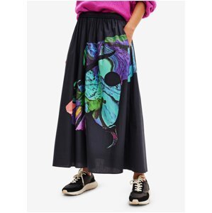 Black Women Patterned Maxi Skirt Desigual Globule - Lacroix - Women