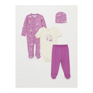 LC Waikiki Printed Baby Girl Hospital Set of 4