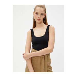 Koton Basic Ribbed Crop Undershirt U Neck