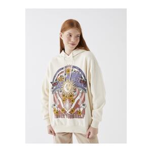 LC Waikiki Printed Long Sleeve Oversize Women's Hoodie