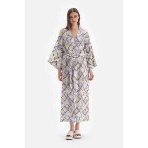 Dagi Green - Blue Linen Long Kimono