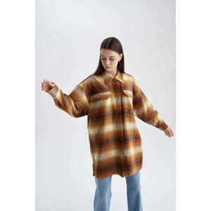 DEFACTO Relax Fit Checked Flannel Long Sleeve Tunic