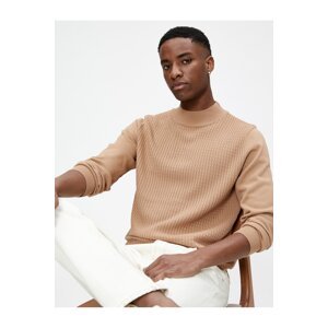 Koton Half Turtleneck Sweater Knitwear Textured Slim Fit Long Sleeve