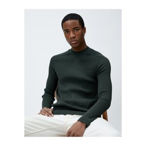Koton Knitwear Sweater Textured Crew Neck Slim Cut