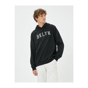 Koton Hooded College Sweat Motto Embroidered Long Sleeve