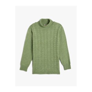 Koton Turtleneck Sweater with Knitted Hair and Long Sleeves. Soft Textured.